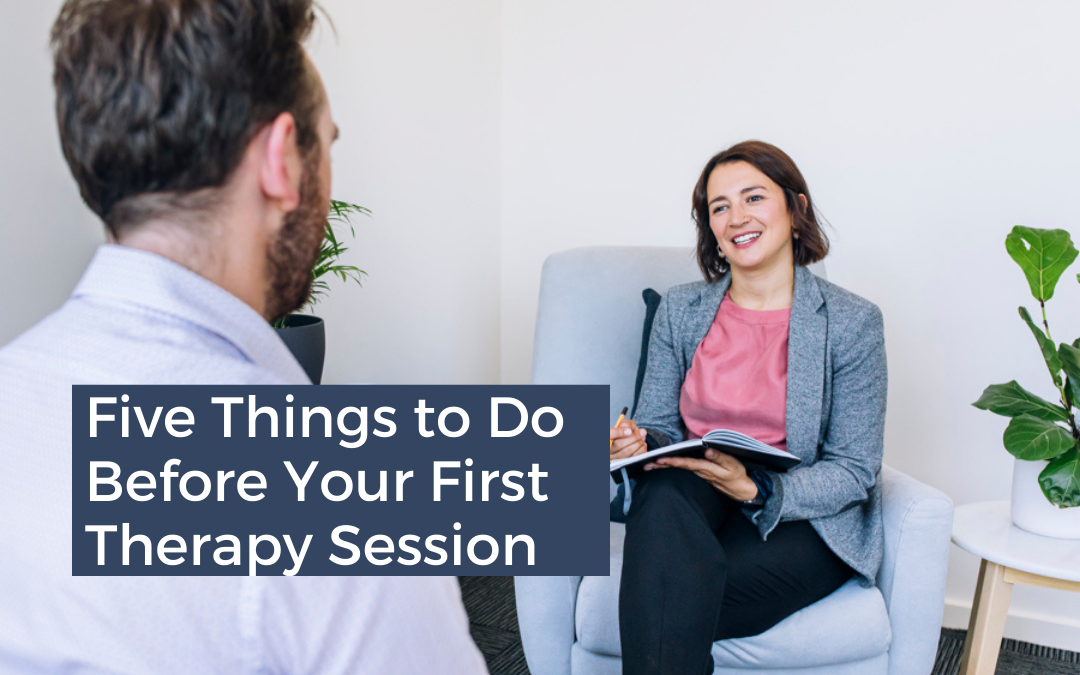 Marie, while speaking with a patient. title Five Things to Do Before Your First Therapy Session